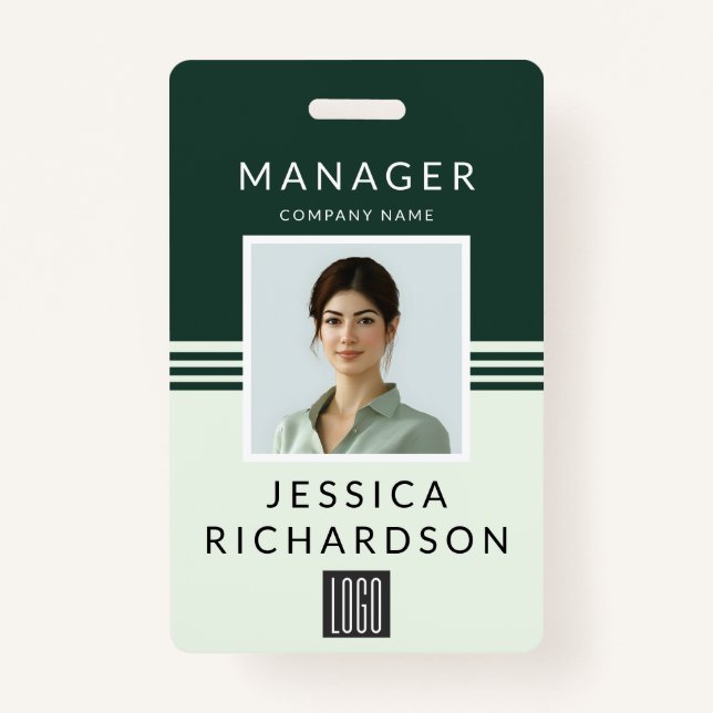 Badge Code-barres et ID logo professionnel (Devant)