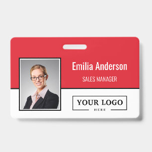 Badge Code-barres personnalisé avec logo d'entreprise et