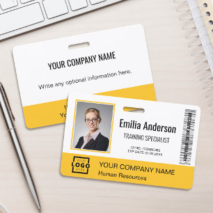 Badge Code-barres personnalisé avec logo d'entreprise Ph