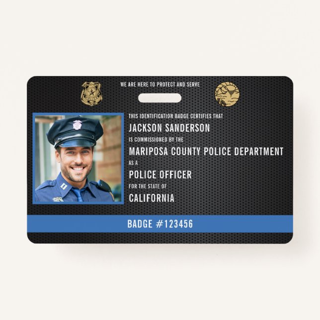 Badge Code d'application de la loi de l'agent de police  (Devant)