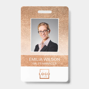 Badge Code de la barre de logo de l'entreprise Rose phot