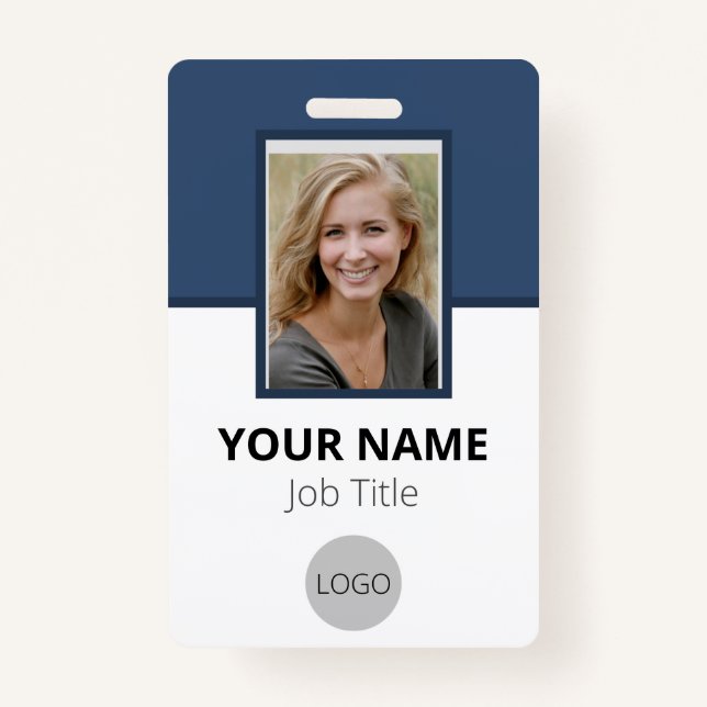 Badge Code de la barre du logo photo de l'employé person (Devant)