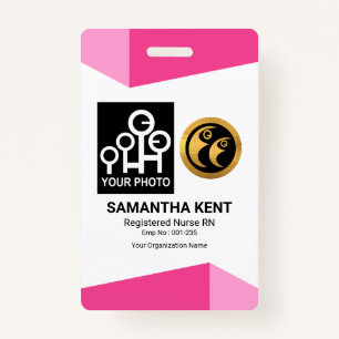 Badge Code de la société de photos Pink Arrowhead