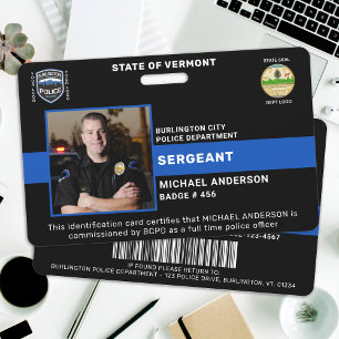 Badge Code de l'agent photo personnalisé du service de p