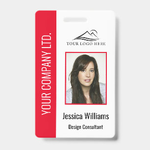 Badge Code de sécurité de l'employé de l'entreprise roug