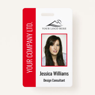 Badge Code de sécurité de l'employé de l'entreprise roug