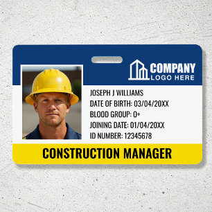 Badge Code du chantier Logo Code à barres Modèle de mari