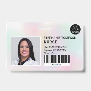 Badge Code du logo photo de l'infirmière professionnell