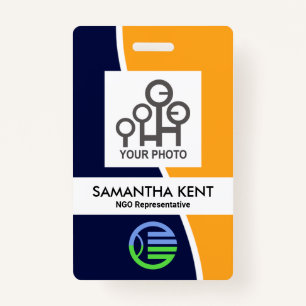 Badge Code du personnel du Modèle photo de la vague jaun