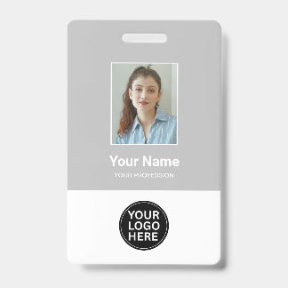 Badge Code photo de l'employé en argent personnalisé Nom