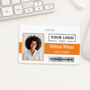 Badge Code QR de barre de logo d'entreprise personnalisé