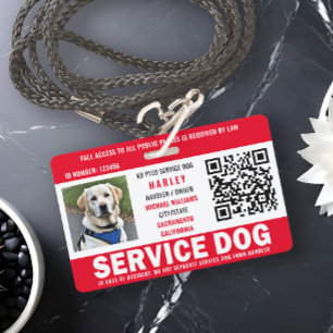 Badge Code QR de la photo d'identité du chien d'assistan