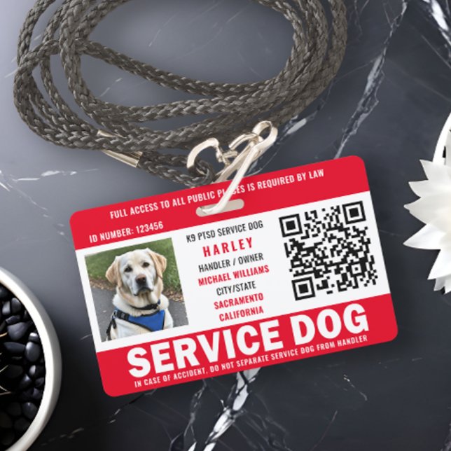Badge Code QR de la photo d'identité du chien d'assistan (Créateur téléchargé)