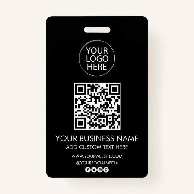 Badge Code QR de l'entreprise professionnelle Logo & Tex (Devant)