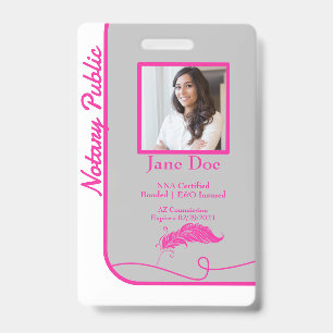 Badge Code QR de l'ID public notaire de style rose class