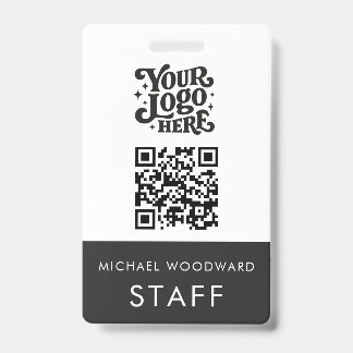 Badge Code QR de logo moderne Nom de l'employé