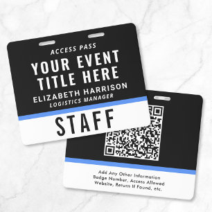 Badge Code QR du laissez-passer d'accès à l'événement Bl