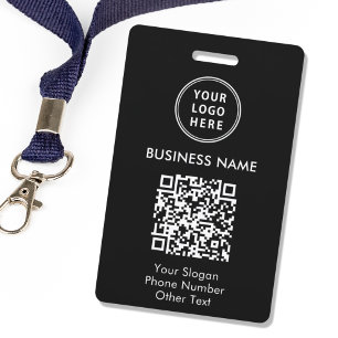 Badge Code QR du logo de l'entreprise noir