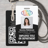 Code QR Logo de l'entreprise Photo d'employé Noir