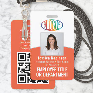 Badge Code QR Logo d'entreprise Identifiant photo employ