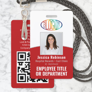 Badge Code QR Logo d'entreprise Photo d'identité du sala