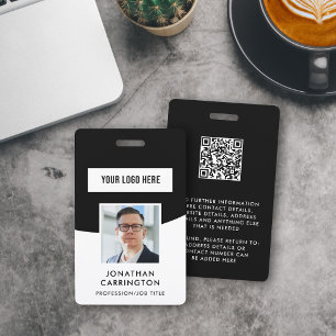 Badge Code QR Logo Photo ID Employé