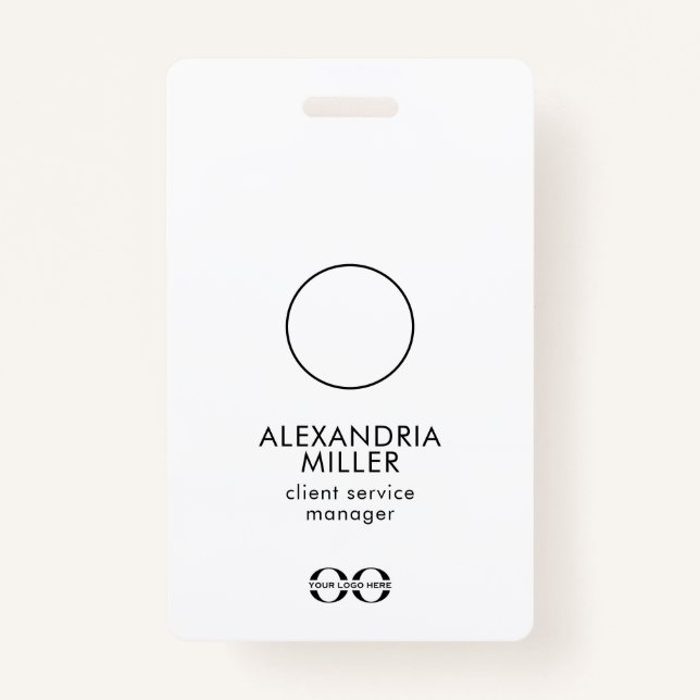 Badge Code QR minimaliste de l'employé de l'entreprise (Devant)