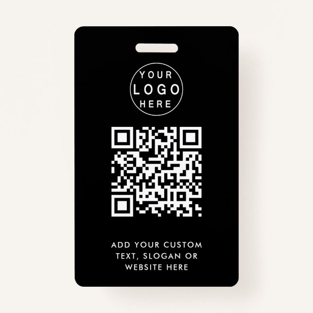 Badge Code QR | Modern Black Business Logo Event (Devant)