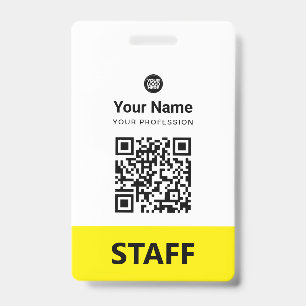 Badge Code QR personnalisé pour employés, Code-barres, L