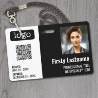 Code QR, Photo de l'employé, Logo, Nom, ID d'expir
