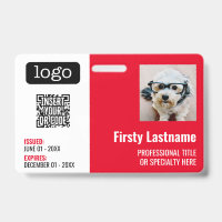 Code QR, Photo de l'employé, Logo, Nom, ID d'expir