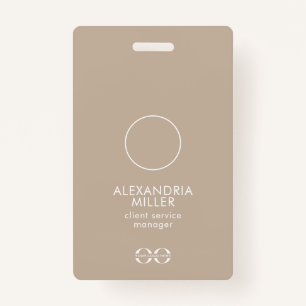 Badge Code QR photo minimaliste de l'employé de l'entrep