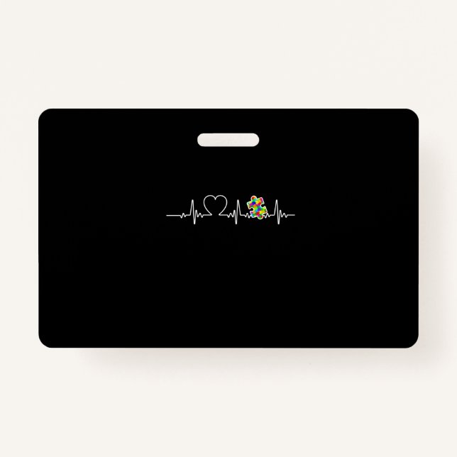 Badge Coeur Puzzle pièce Heart beat Cool Sensibilisation (Devant)