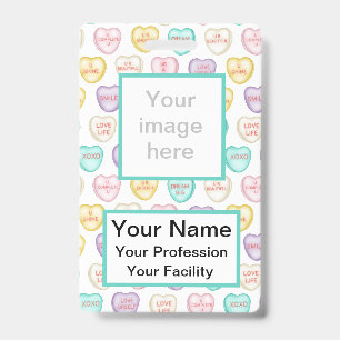 Badge Cœurs de bonbons personnalisés pour l'amour de soi