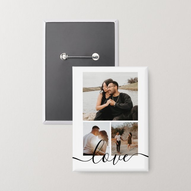 Badge Collage photo personnalisé (Recto/Verso)