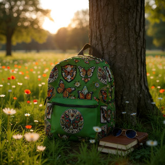 Badge collector- Butterfly  Printed Backpack