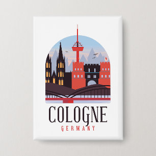 Badge Cologne Allemagne Vintage Cityscape