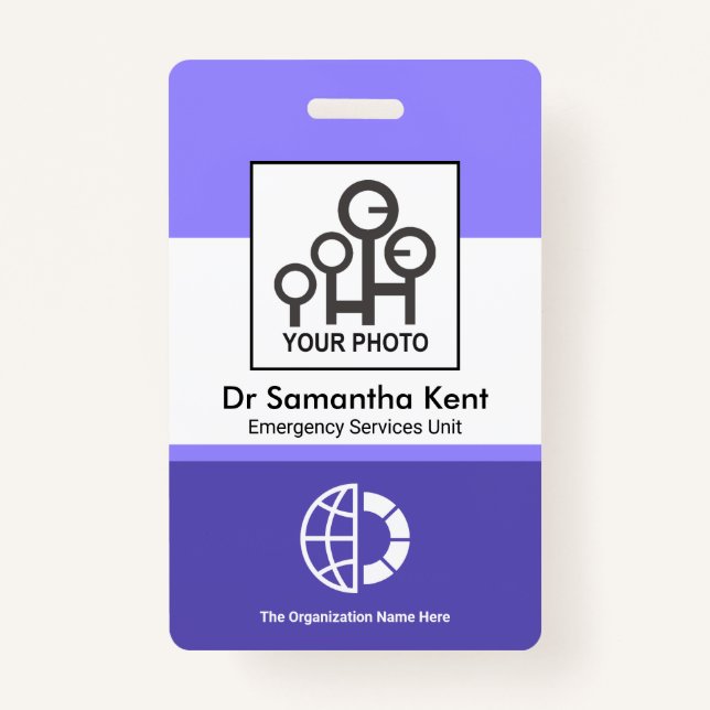 Badge Colonnes d'ombres bleues - Photo ID Médicale de l' (Devant)