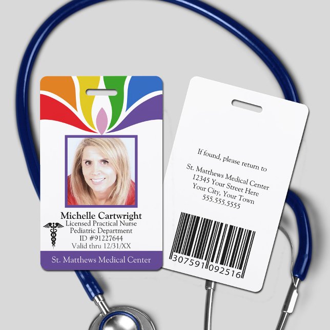 Badge Coloré personnalisé Rainbow Hospital Employé Médic (Créateur téléchargé)
