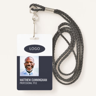 Badge Coloris Logo personnalisé Nom de l'employé Code-ba