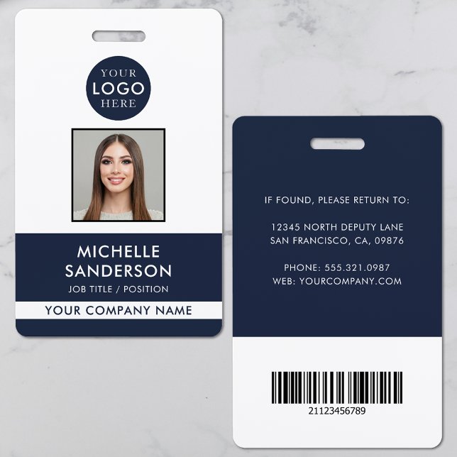 Badge Company Logo Staff Barcode Employee Photo ID (Company Logo Staff Barcode Employee Photo ID Badge)