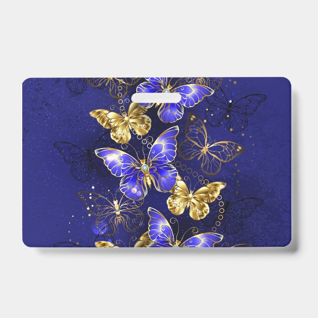 Badge Composition avec papillons de saphir (Avant)