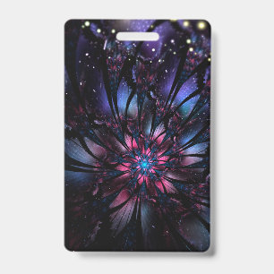 Badge Conception de fleur fractale abstraite.