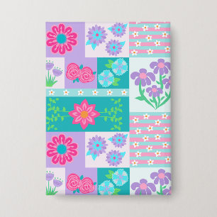 Badge Conception de fleurs vibrantes en fleurs