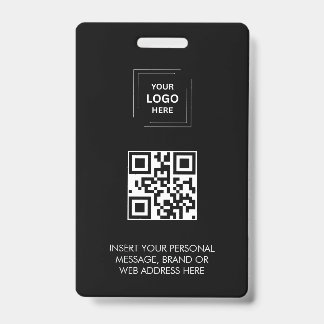 Badge Conception d'identité d'événement QR noir numériqu