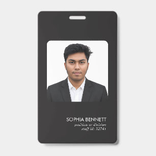 Badge Conception d'identité photographique minimale pour