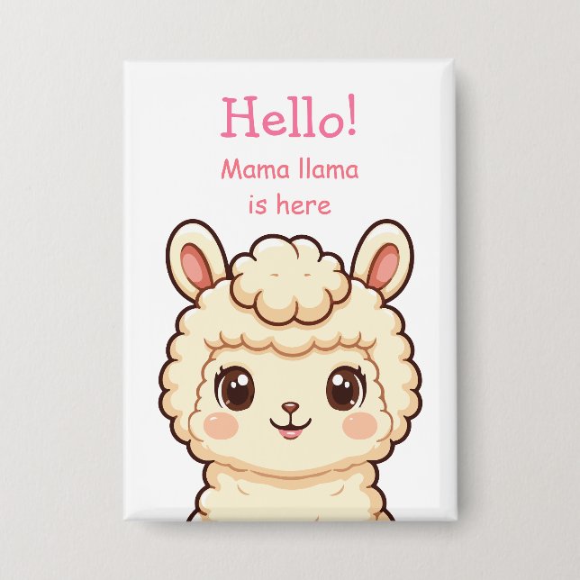 Badge Conception d'illustration de lama mignon (Recto)