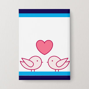 Badge Conception d'oiseau mignon et de cœur d'amour