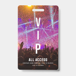 Badge Concert de carte d'accès VIP All