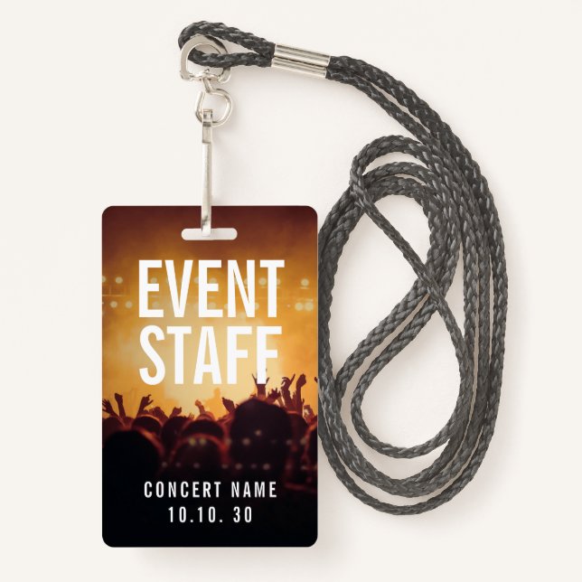 Badge Concert de nom personnalisé photo du personnel de  (Devant avec lanière)